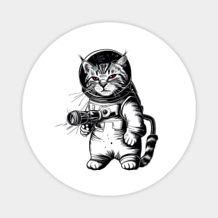 An Antropomorphic Astronaut Cat in a Spacesuit Magnet